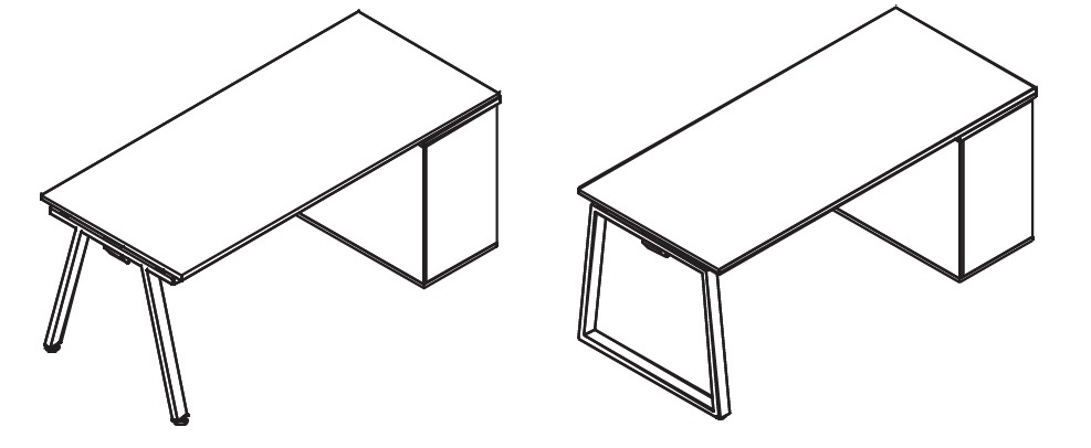 ALFA_OMEGA mesa de oficina con armarios de apoyo