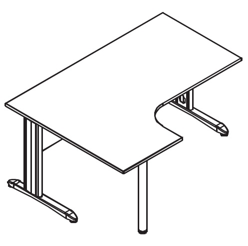 Picto scrivania angolare da ufficio della collezione MAX-SAND