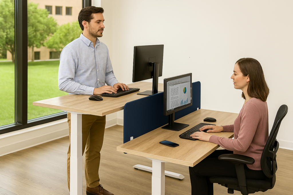 Height-adjustable office desk